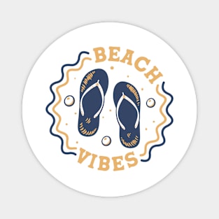 Beach Vibes // Fun Summer Flip Flop Badge Magnet